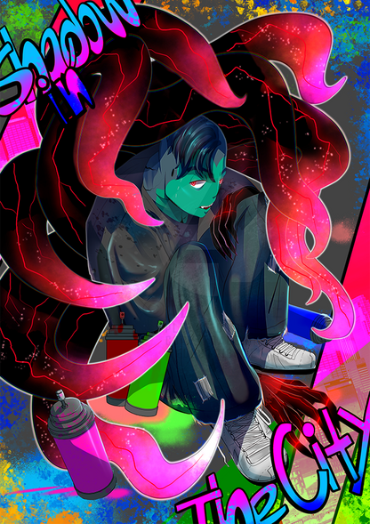 Kai in graffiti background Kai in graffiti background