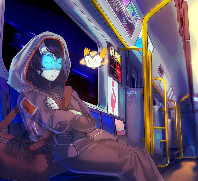 Deltra in Subway Illustration Deltra in Subway Illustration
